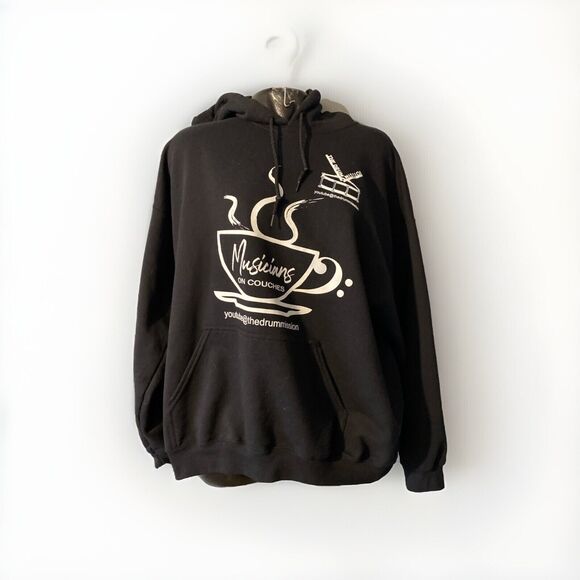 Gildan Heavy Blend Womens Hoodie Musicians On Couches XL You Tube - Picture 1 of 6